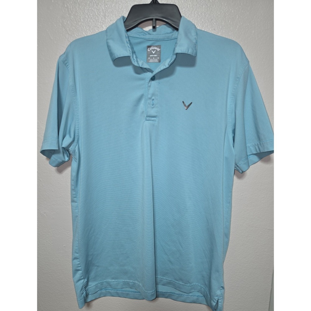 Callaway Golf Opti-Dri Mens Performance Polo Shirt Blue Gingham CGKSA0W5 M